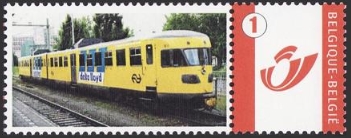 year=?, Belgian personalized stamp with NS train